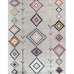 Gray and Multicolor Aztec Area Rug, 8x10
