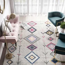 Gray and Multicolor Aztec Area Rug, 8x10