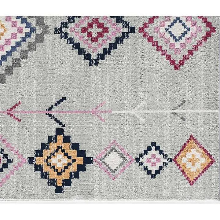 Gray and Multicolor Aztec Area Rug, 8x10