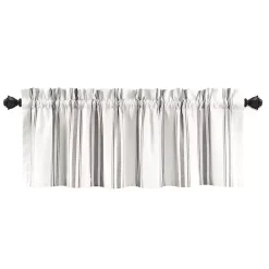 Gray and White Farmhouse Stripe Valance
