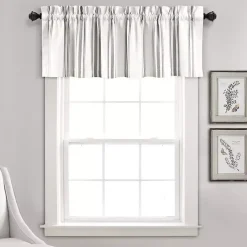 Gray and White Farmhouse Stripe Valance
