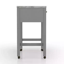 Gray and White Faux Marble Nested Counter Table