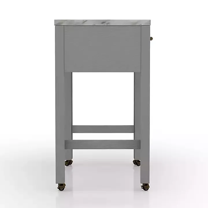 Gray and White Faux Marble Nested Counter Table