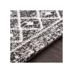 Gray and White Moroccan Pattern Runner, 2x10