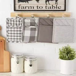 Gray and White Multiprint 4-pc. Pot Holder Set