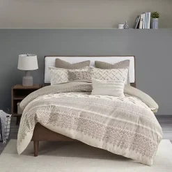 Gray and White 3-pc. Full/Queen Duvet Set