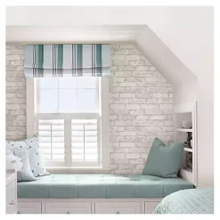 Gray and White Rustic Brick Peel & Stick Wallpaper