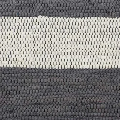 Gray and White Stripe Cotton Accent Rug, 2x3