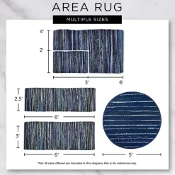 Gray and White Stripe Cotton Accent Rug, 2x3