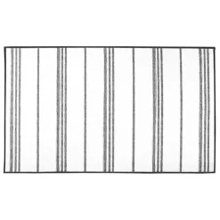 Gray and White Stripe Washable Area Rug, 3x5