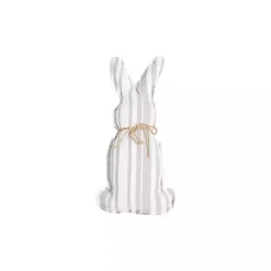 Gray and White Striped Bunny Pillow
