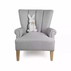 Gray and White Striped Bunny Pillow