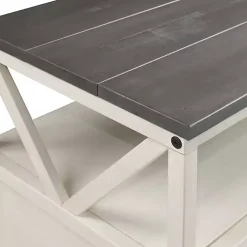 Gray and Whitewashed Wood 3-Drawer Media Cabinet