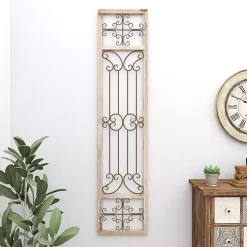 Gray Angelic Scrollwork Panel Wall Plaque