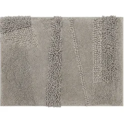 Gray Asymmetrical Cotton Bath Mat, 45 in.