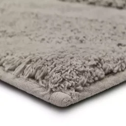 Gray Asymmetrical Cotton Bath Mat, 45 in.