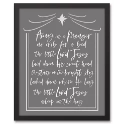 Gray Away in a Manger Framed Canvas Art Print