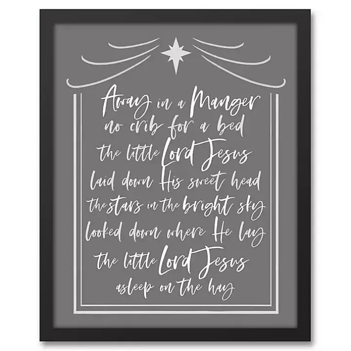 Gray Away in a Manger Framed Canvas Art Print