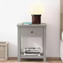 Gray Bailie Wooden Side Table