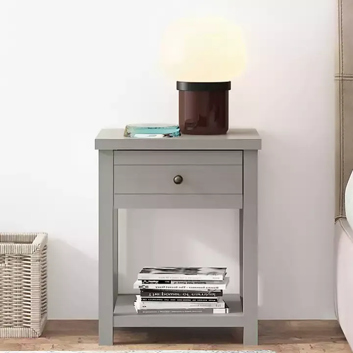 Gray Bailie Wooden Side Table