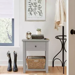 Gray Bailie Wooden Side Table