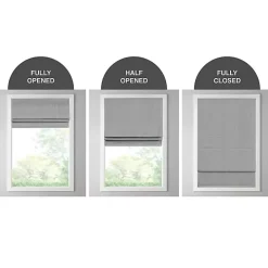 Gray Basketweave Cordless Roman Shade, 33 in.