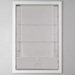 Gray Basketweave Cordless Roman Shade, 35 in.