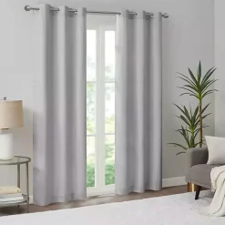 Gray Basketweave Curtain Panel Set, 84 in