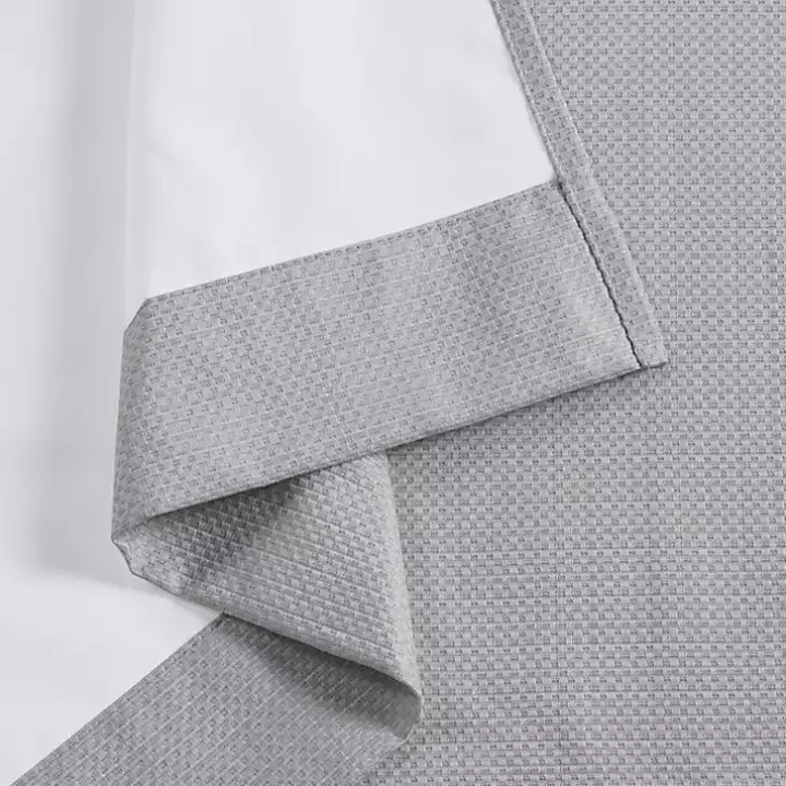 Gray Basketweave Curtain Panel Set, 84 in