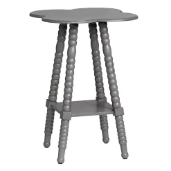 Gray Beaded Clover Accent Table