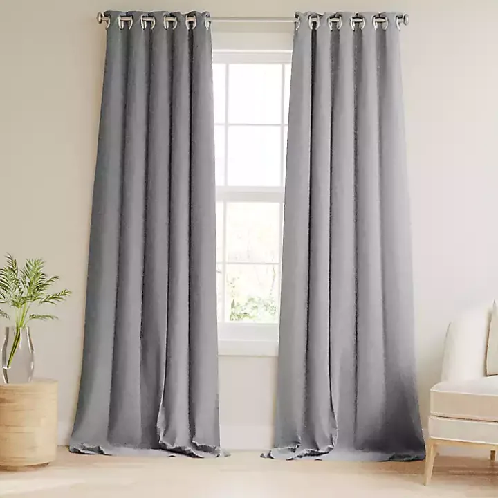 Gray Blackout Curtains, 84 in.
