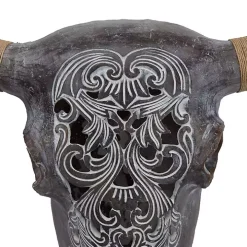 Gray Bohemian Bull Wall Plaque