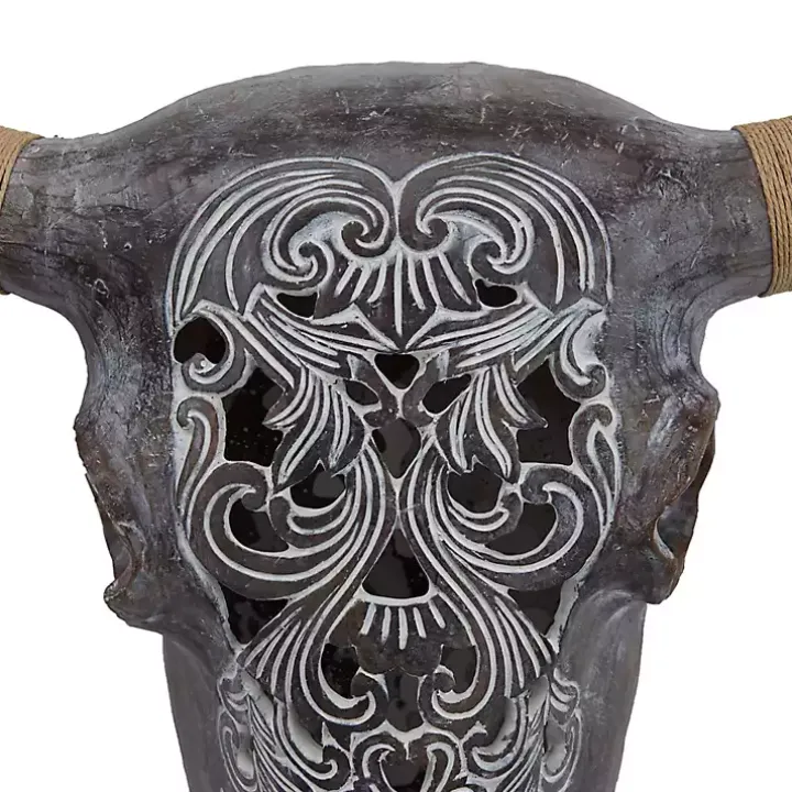 Gray Bohemian Bull Wall Plaque