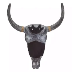 Gray Bohemian Bull Wall Plaque