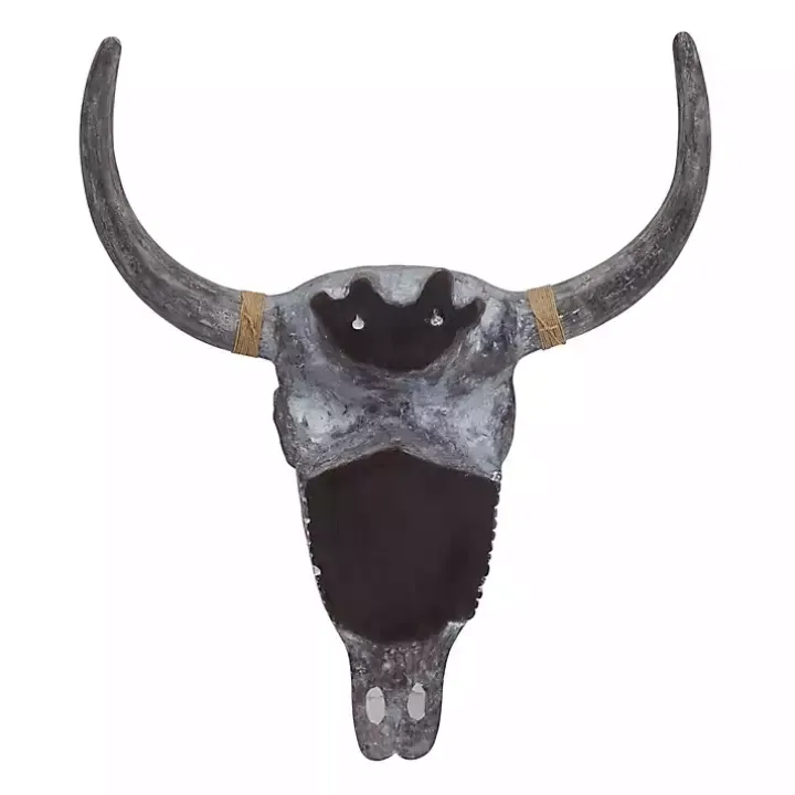 Gray Bohemian Bull Wall Plaque