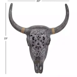 Gray Bohemian Bull Wall Plaque