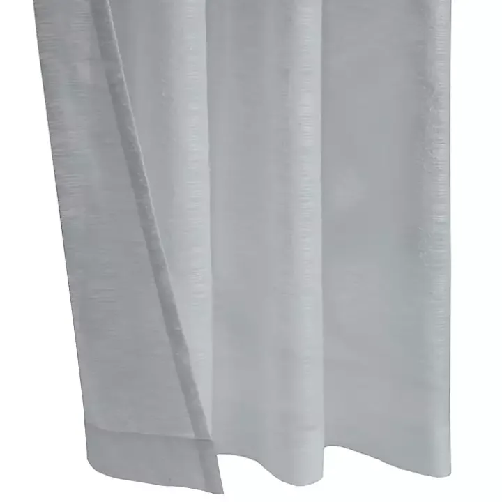 Gray Boucle Sheer Single Curtain Panel, 63 in.