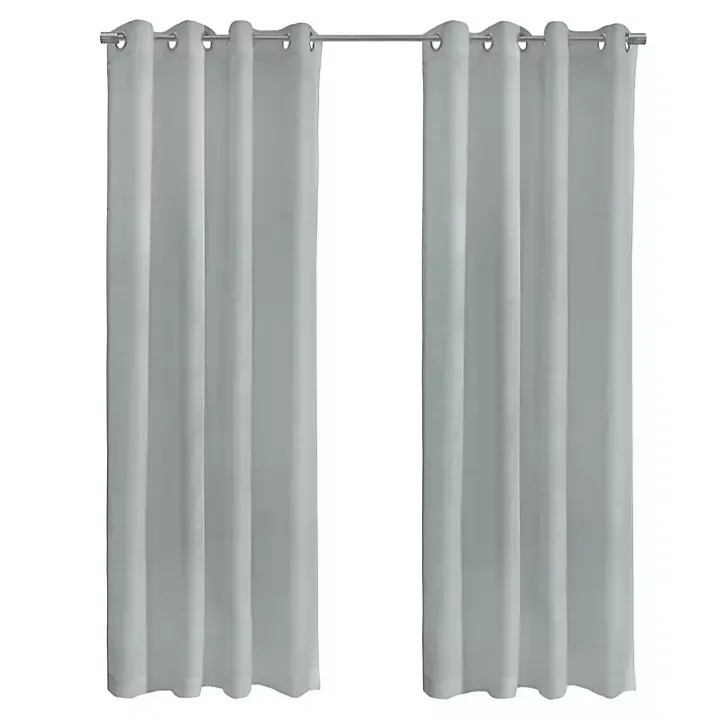 Gray Boucle Sheer Single Curtain Panel, 95 in.