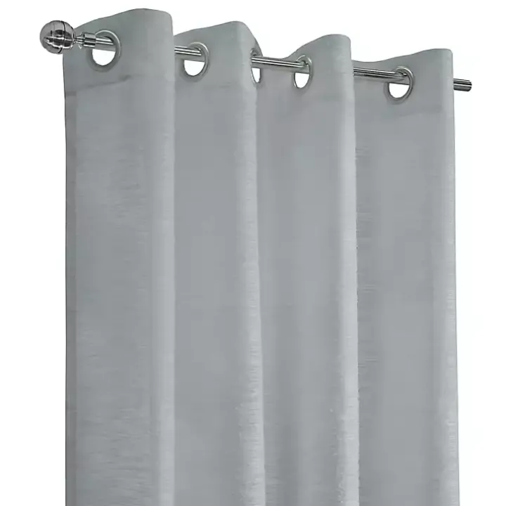 Gray Boucle Sheer Single Curtain Panel, 108 in.