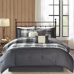 Gray Buffalo Herringbone Queen 7-pc. Comforter Set