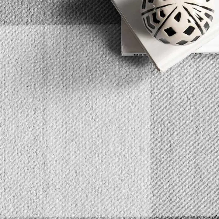 Gray Buffalo Plaid Washable Area Rug, 4x6