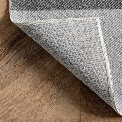 Gray Buffalo Plaid Washable Area Rug, 4x6