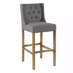 Gray Button Tufted Kia Barstool