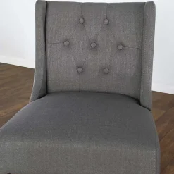 Gray Button Tufted Kia Barstool