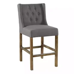Gray Button Tufted Kia Counter Stool