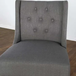 Gray Button Tufted Kia Counter Stool