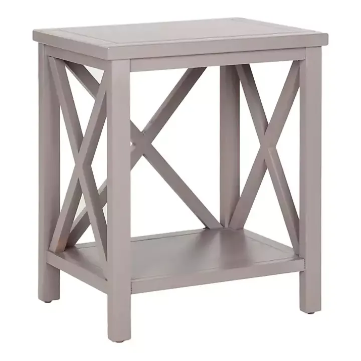 Gray Candice Cross Back Accent Table