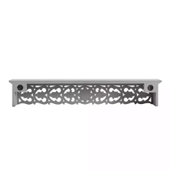 Gray Carved Floral Decorative Wall Shelf