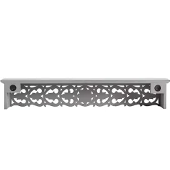 Gray Carved Floral Decorative Wall Shelf