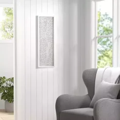 Gray Carved Wood Laurel Branches Panel Wall Plaque